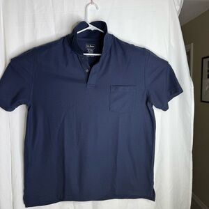 L.L. Bean Blue Polo Shirt Classic Short Sleeve